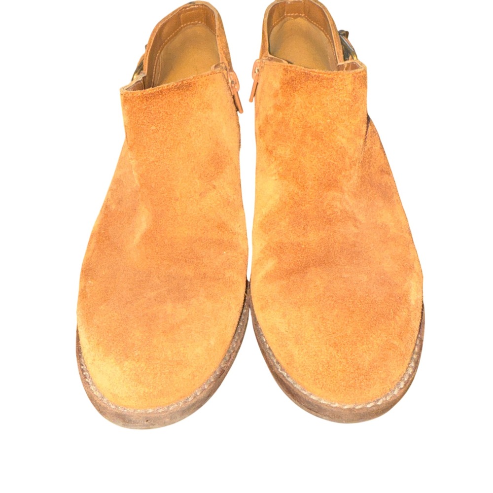 Clarks Collection Camzin Women's Sz 8 Brown Suede Ankle‎ Booties Buckle Side Zip